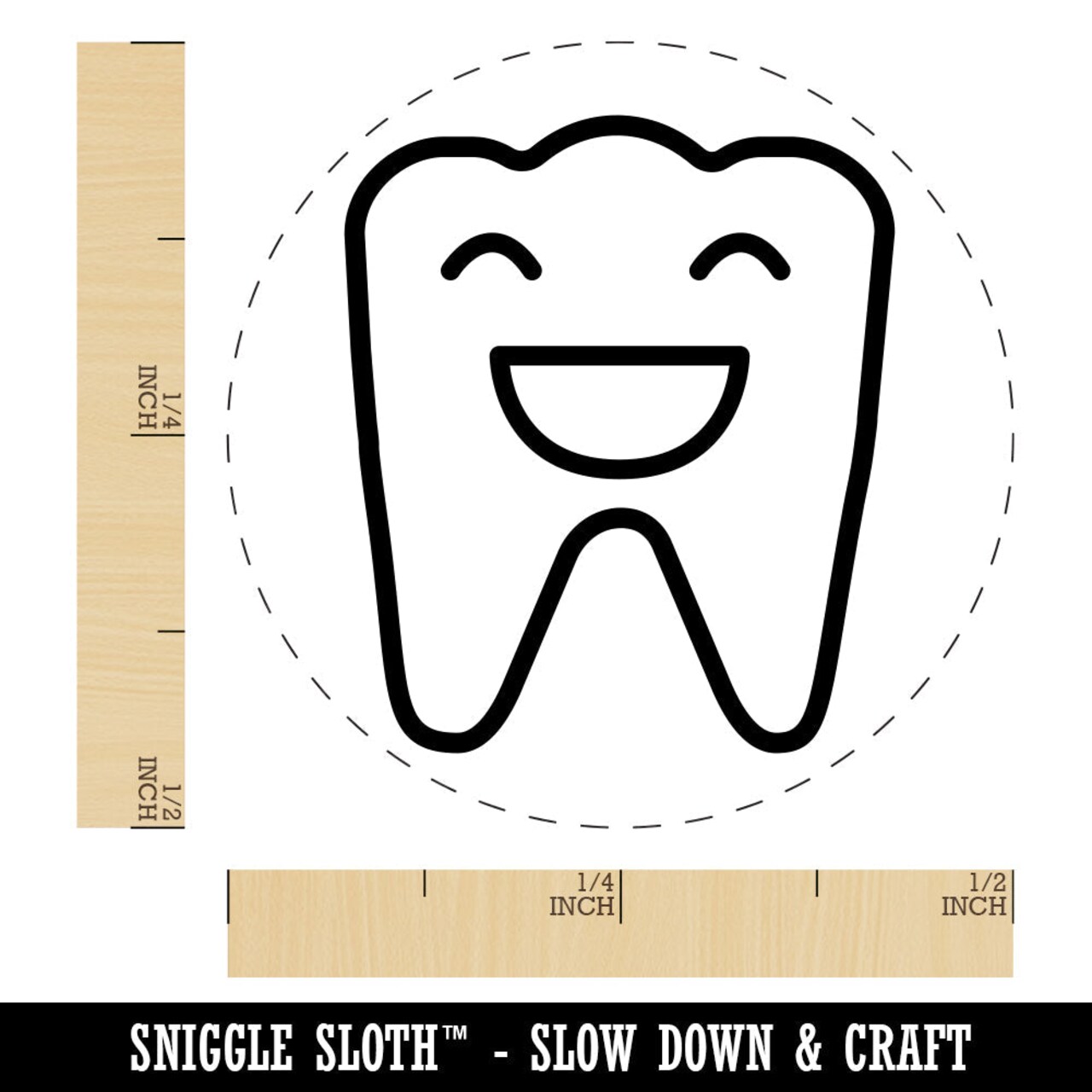 Happy Smiling Tooth Dentist Rubber Stamp for Stamping Crafting Planners